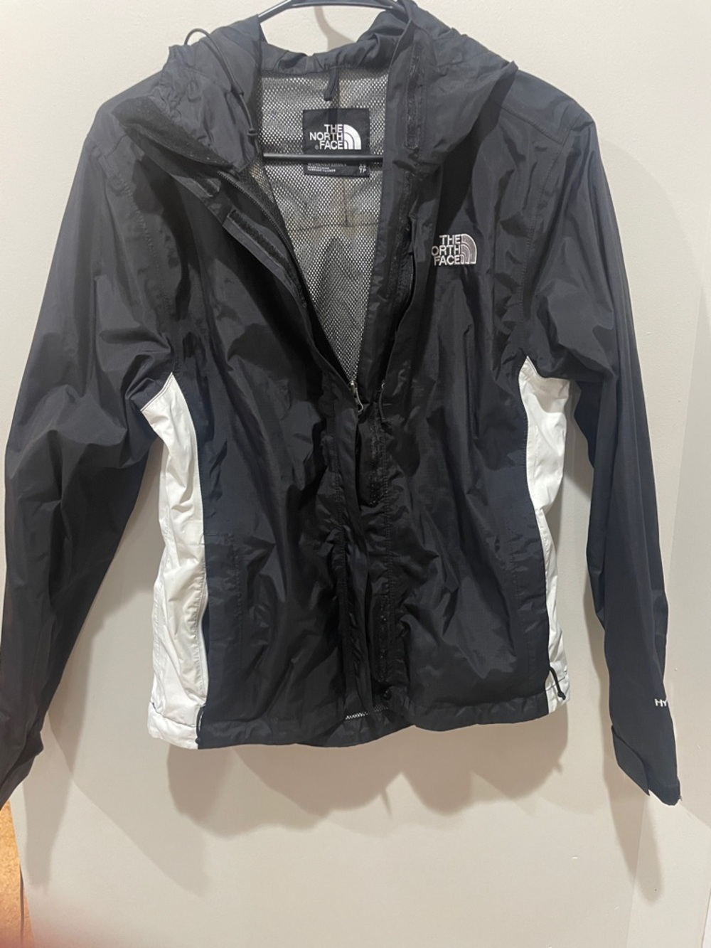 The North Face Black and White Hooded Windbreaker